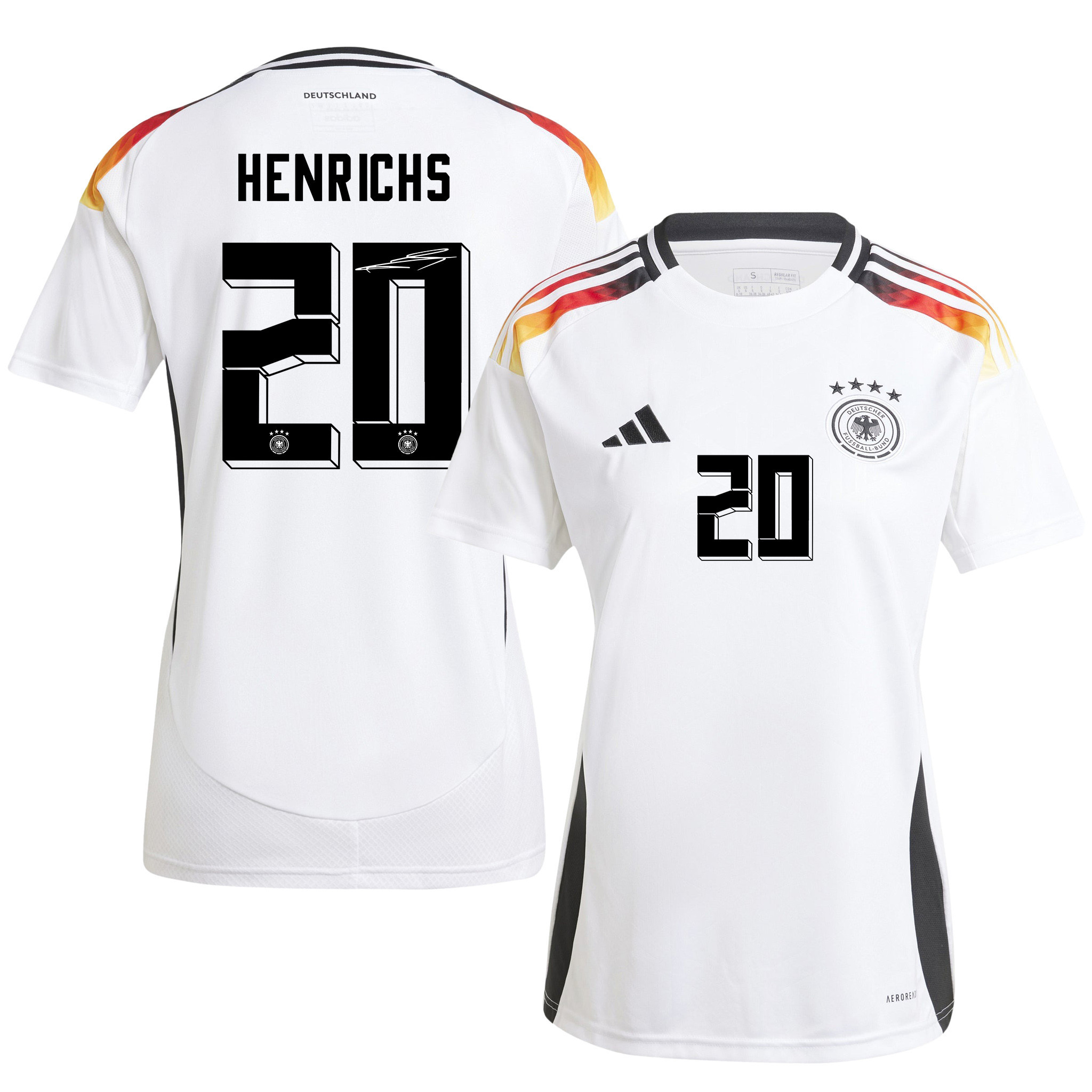 Benjamin Henrichs 20 Signed Germany National Team 2024/25 Home Jersey Autographed – Women