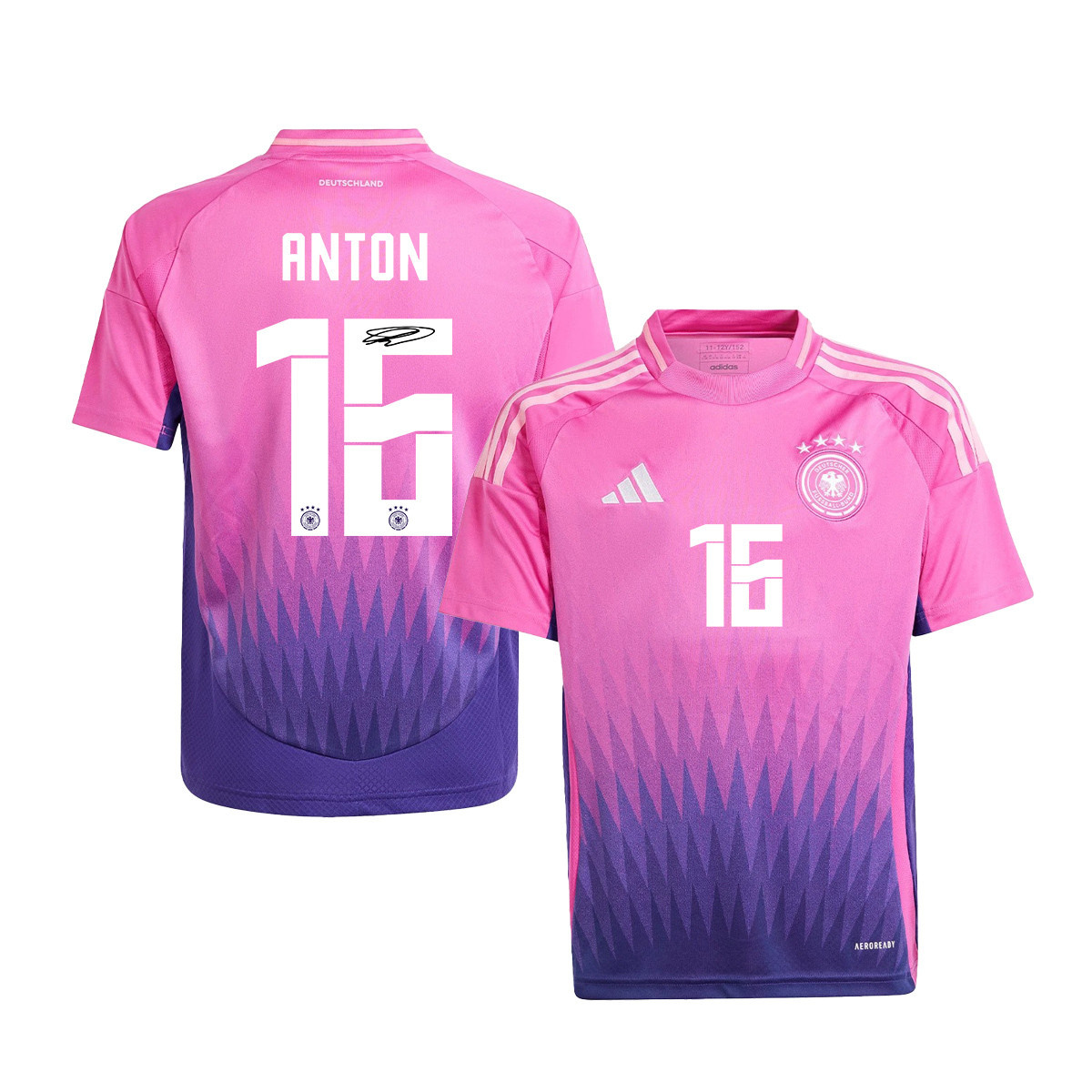 Waldemar Anton 16 Signed Germany National Team 2024/25 YOUTH Jersey Autographed – Away