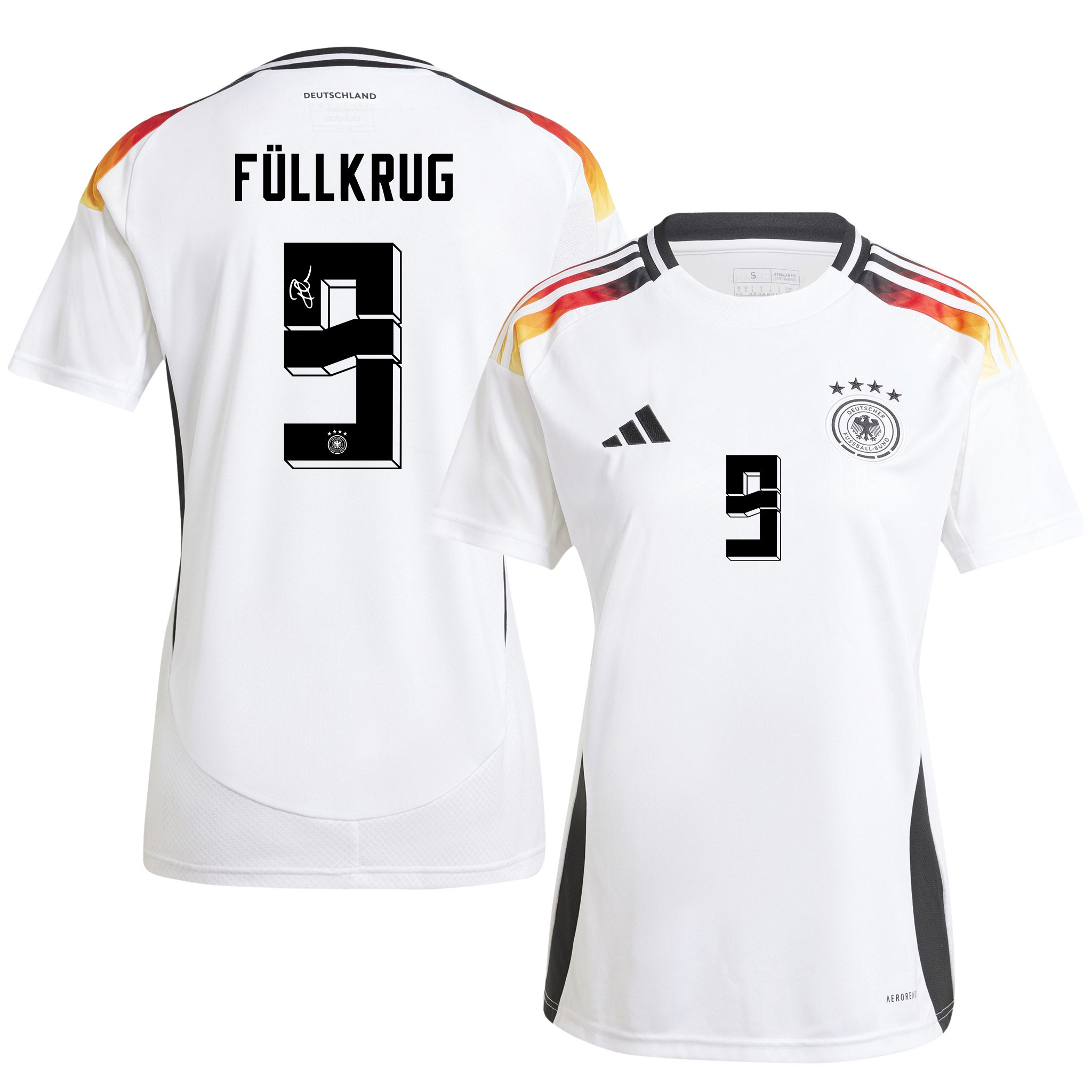 Niclas Fllkrug 9 Signed Germany National Team 2024/25 Home Jersey Autographed – Women