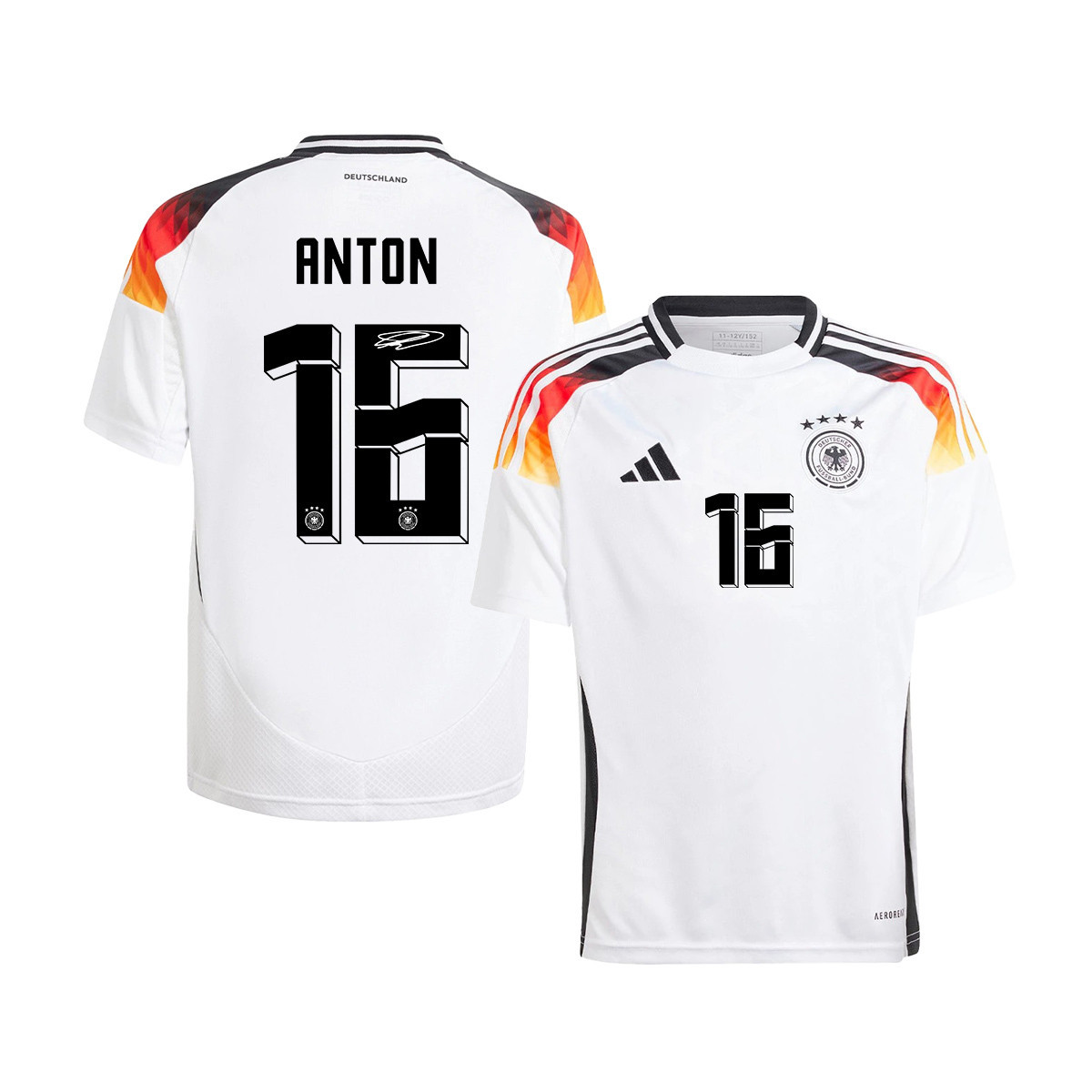 Waldemar Anton 16 Signed Germany National Team 2024/25 YOUTH Jersey Autographed – Home