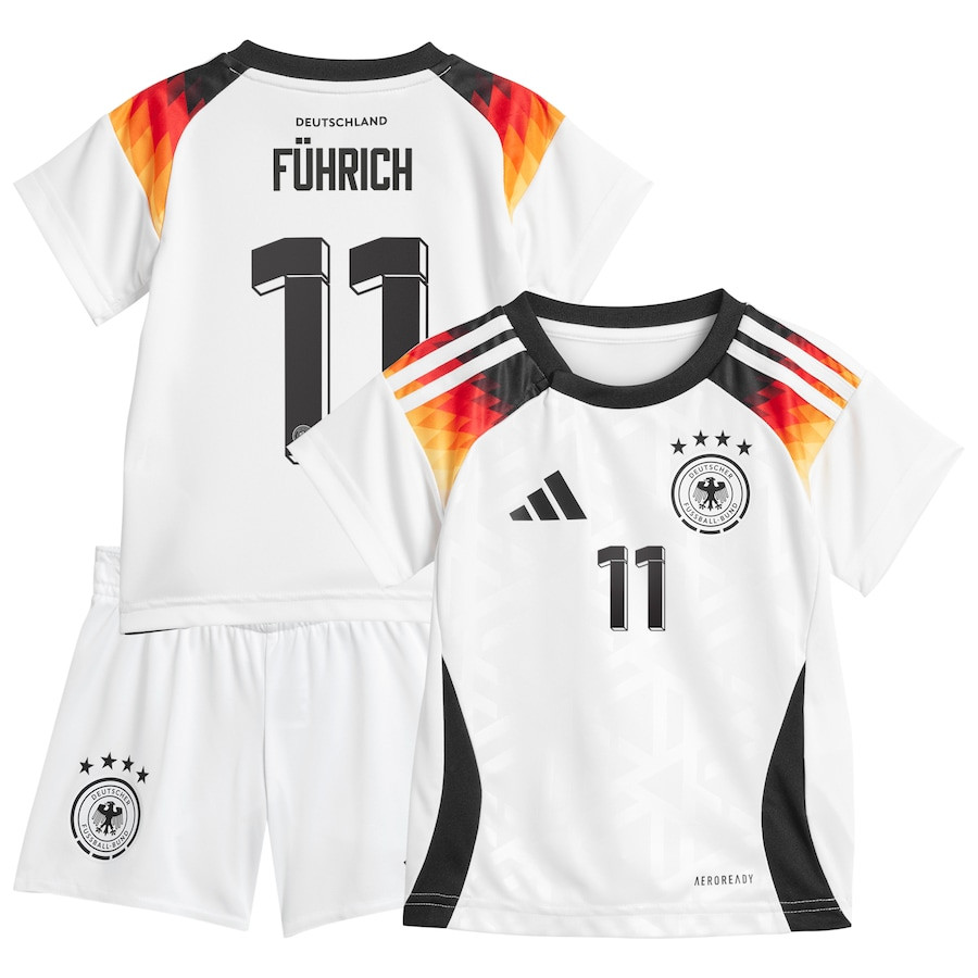 Chris Fhrich 11 Germany National Team 2024 Home YOUTH Kit Jersey – White
