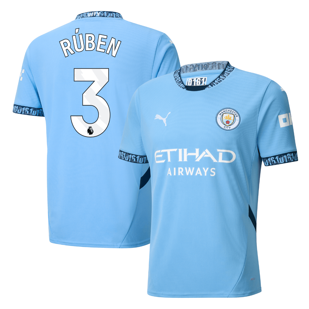 Rben Dias 3 Manchester City 2024/25 Home Men Jersey – Light Blue