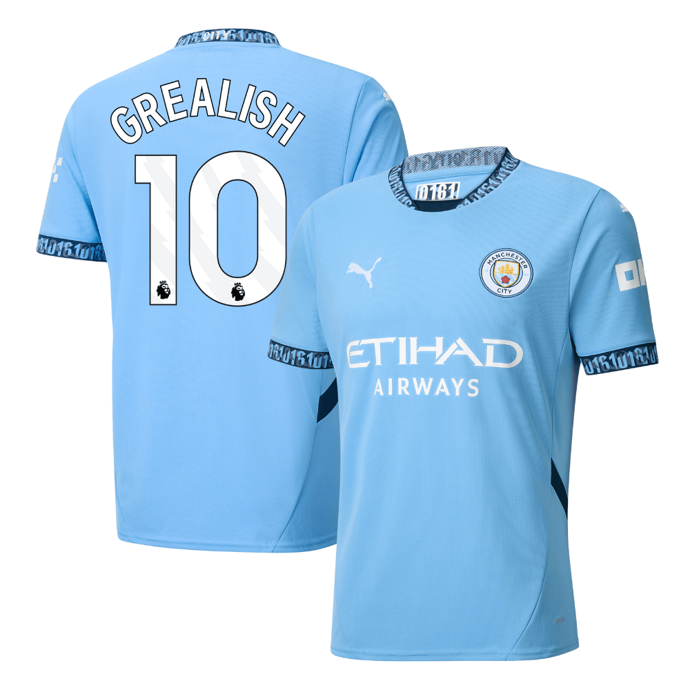 Jack Grealish 10 Manchester City 2024/25 Home Men Jersey – Light Blue
