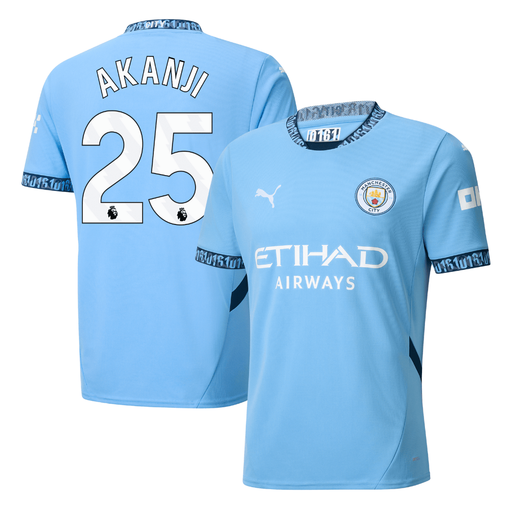 Manuel Akanji 25 Manchester City 2024/25 Home Men Jersey – Light Blue