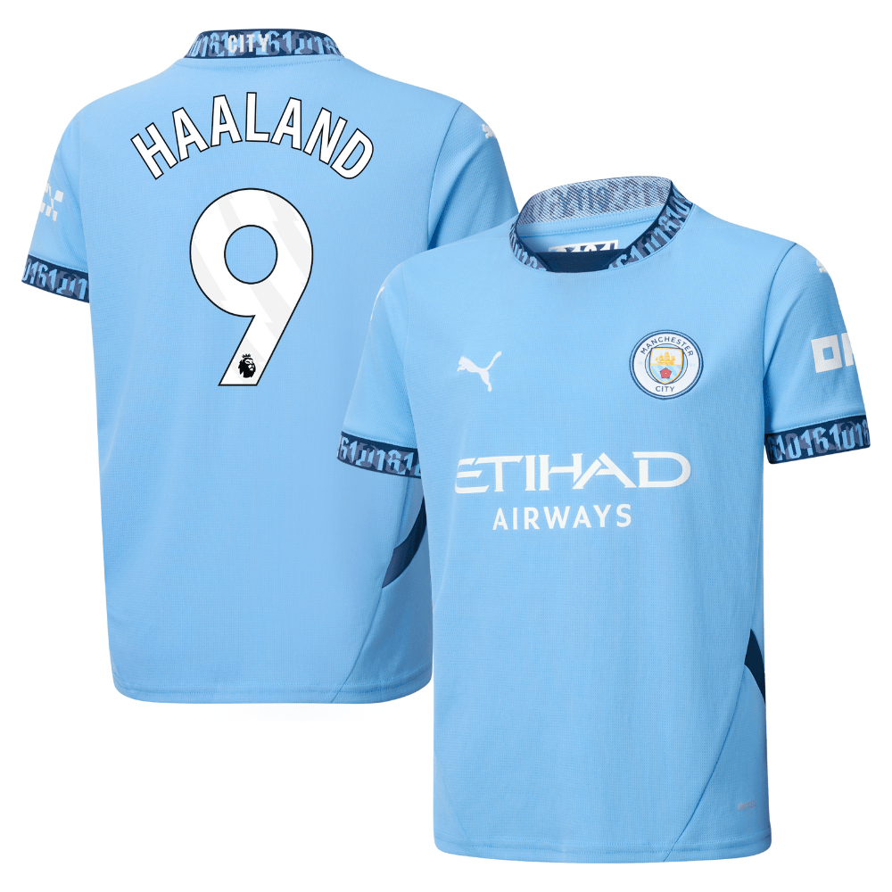 Erling Haaland 9 Manchester City 2024/25 Home YOUTH Jersey – Light Blue