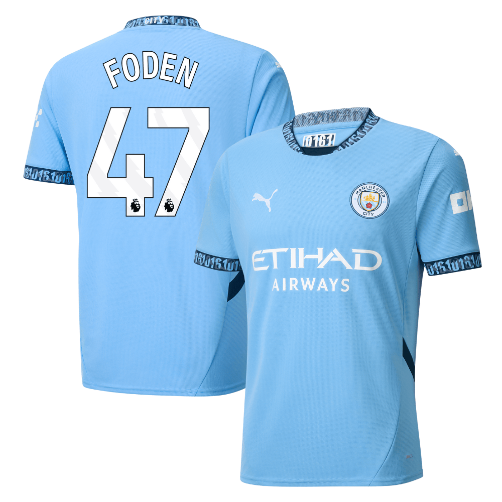 Phil Foden 47 Manchester City 2024/25 Home Men Jersey – Light Blue