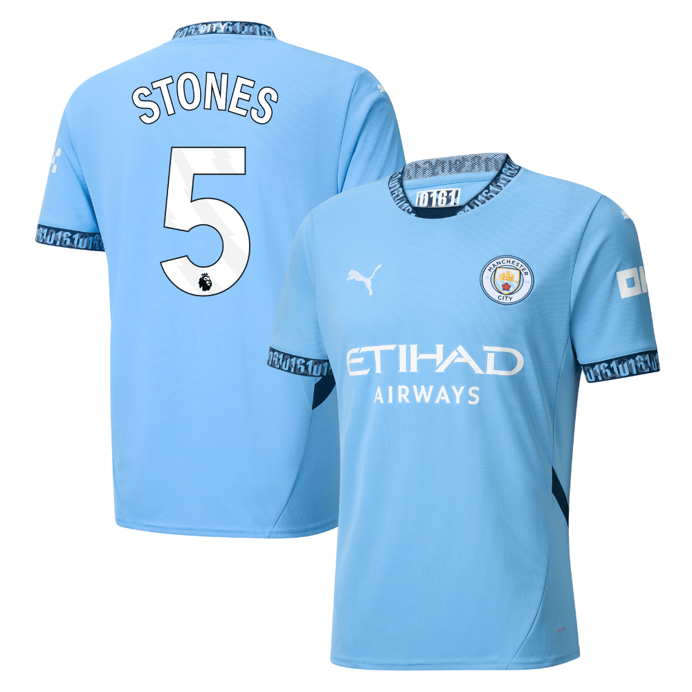 John Stones 5 Manchester City 2024/25 Home Men Jersey – Light Blue