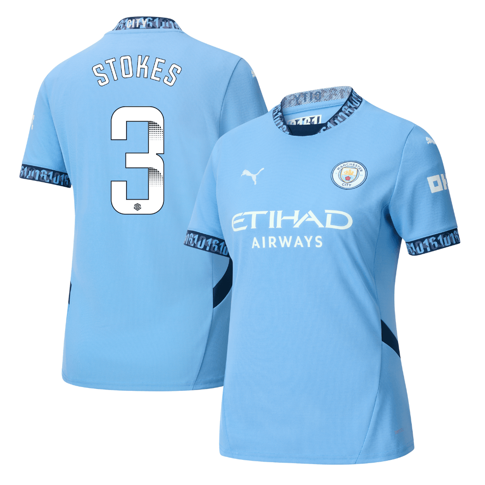 Demi Stokes 3 Manchester City 2024/25 Women's Team Home Women Jersey – Light Blue
