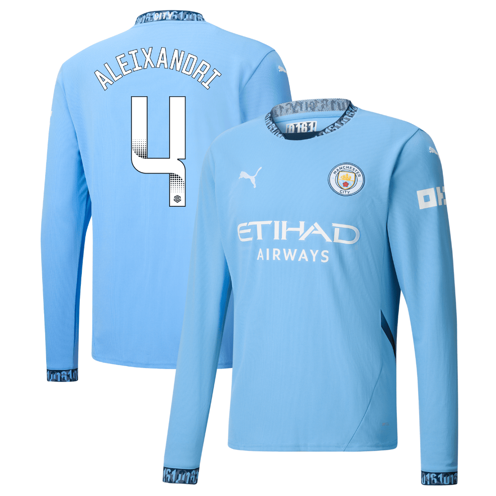 Laia Aleixandri 4 Manchester City 2024/25 Women's Team Home Long Sleeve Men Jersey – Light Blue