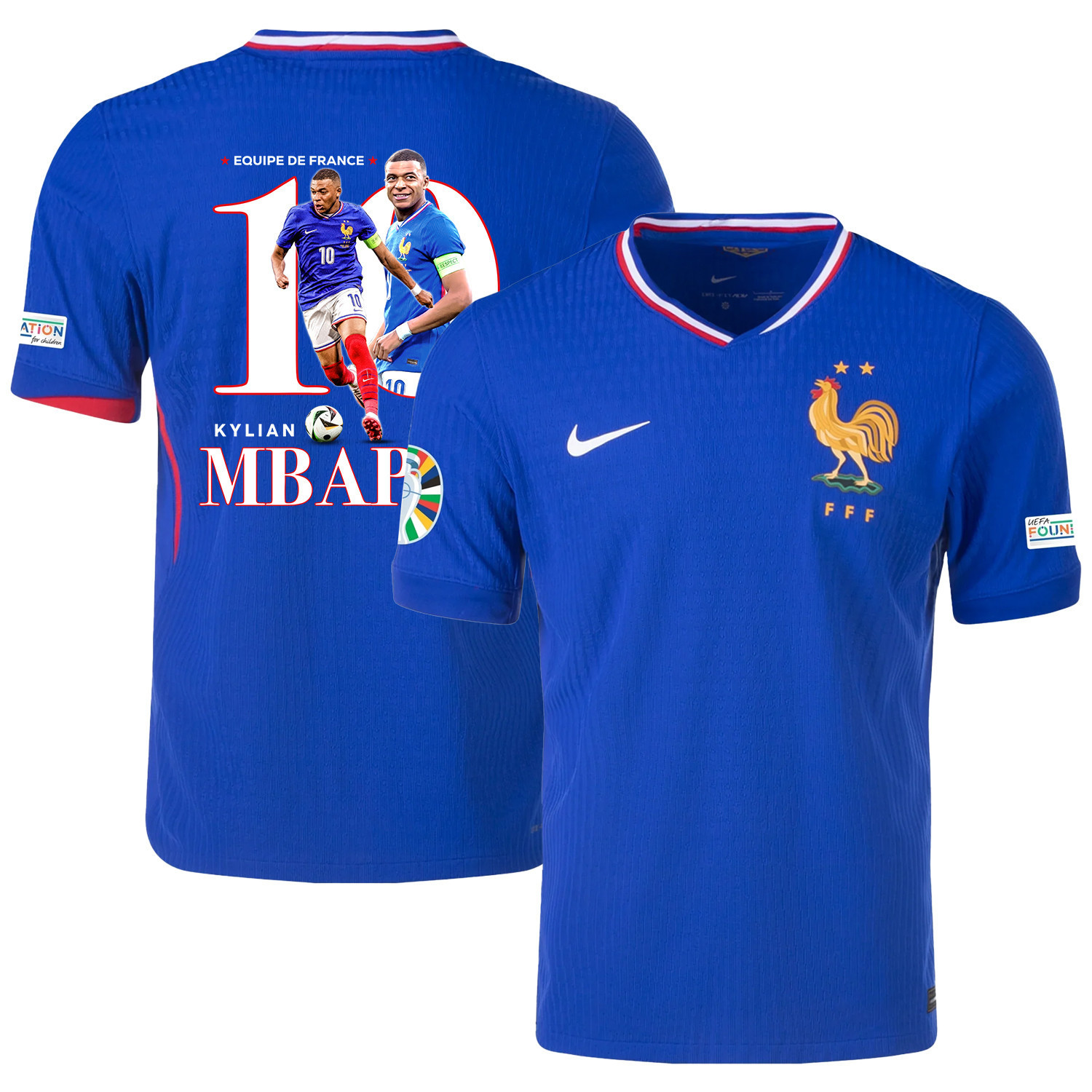 Kylian Mbapp 10 Game-changer France National Team 2024/25 Home Jersey – Euro UEFA Patch – Men, Blue