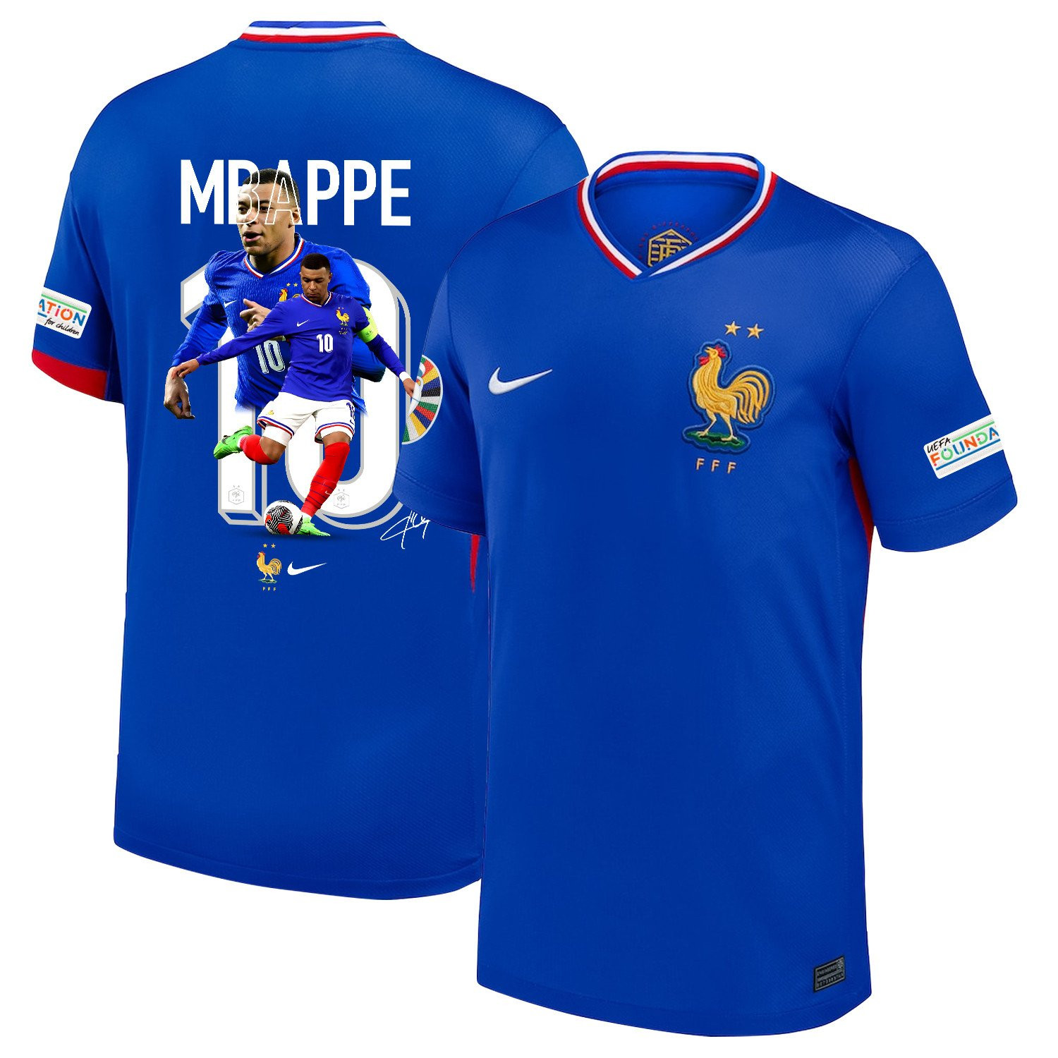 Kylian Mbappe 10 Donatello France 2024/25 Home Men Jersey – Blue