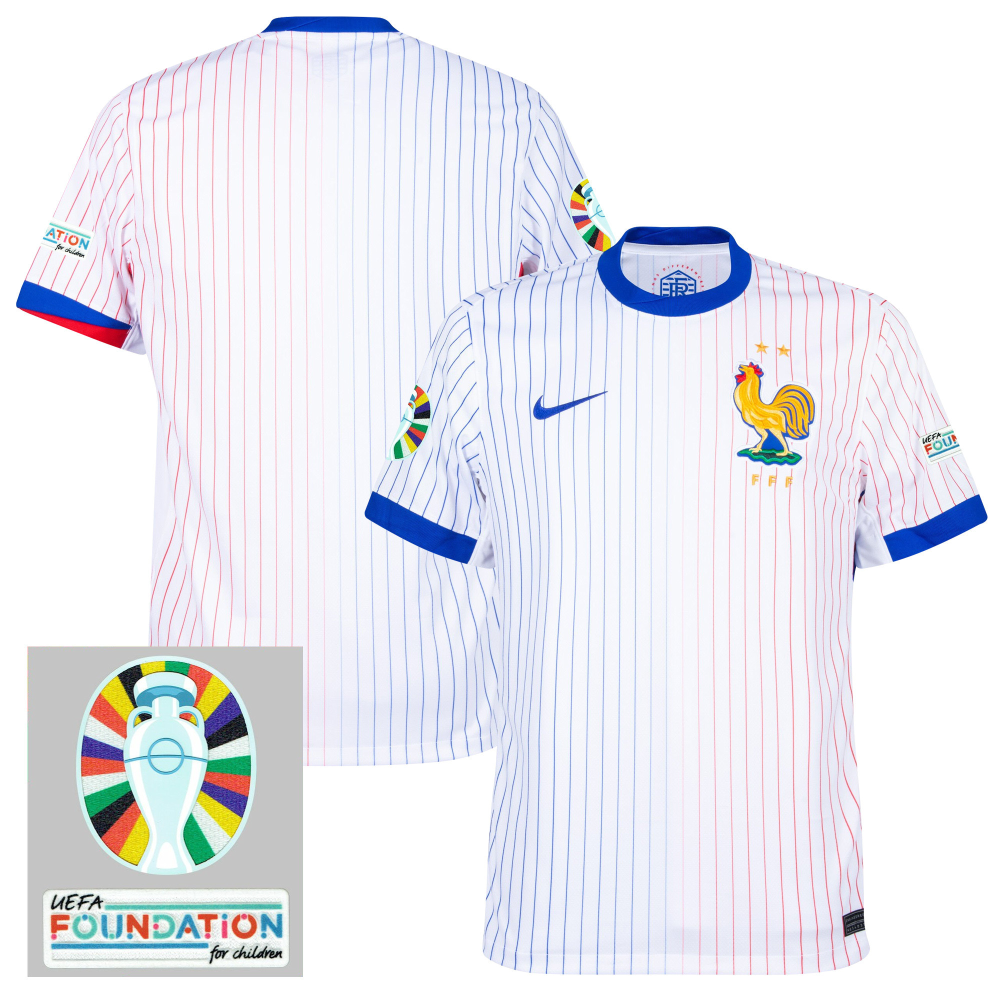 France National Team 2024/25 Away Jersey – Euro UEFA Patch – Men, White