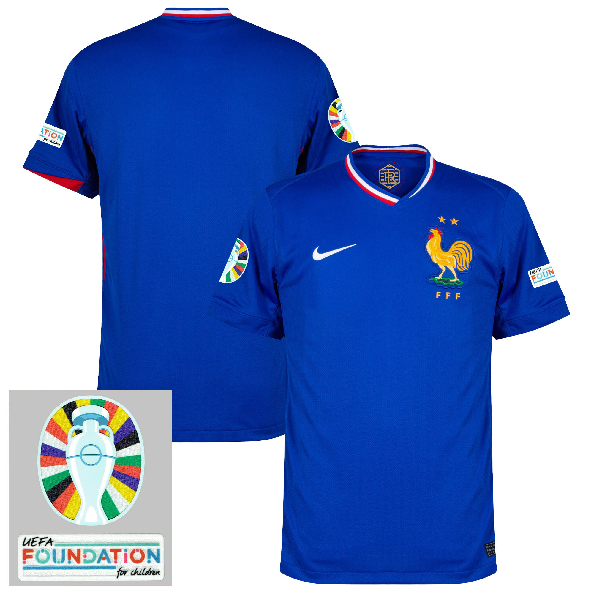 France National Team 2024/25 Home Jersey – Euro UEFA Patch – Men, Blue