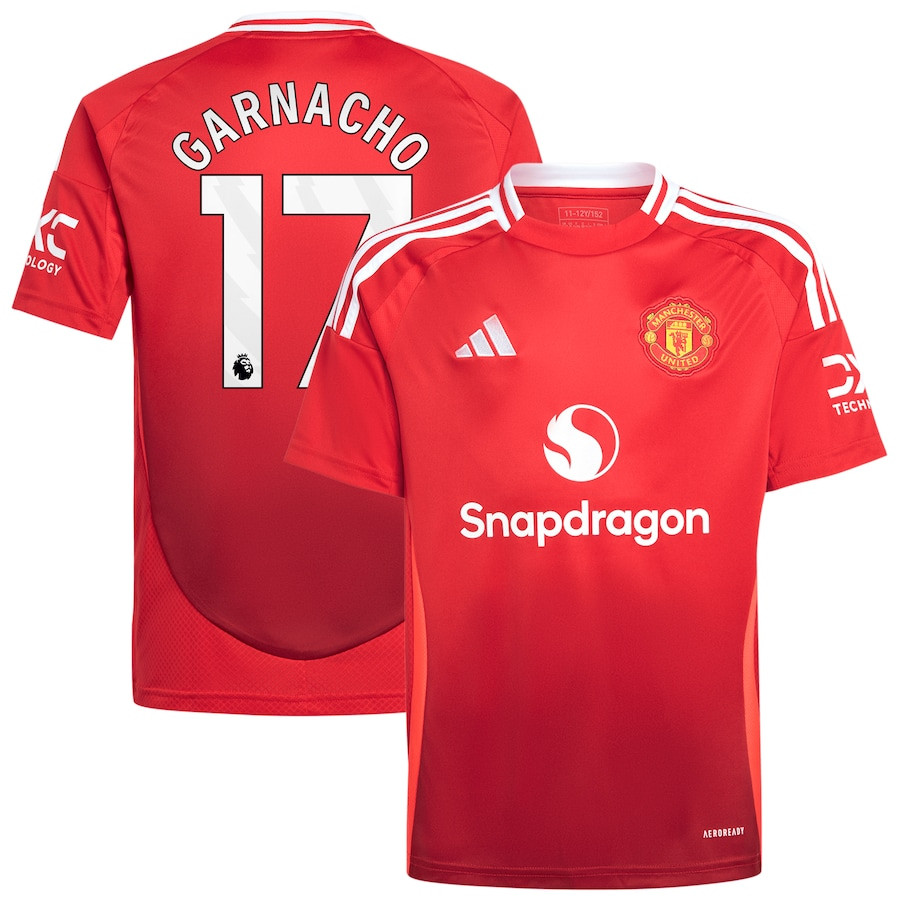 Alejandro Garnacho 17 Manchester United 2024/25 Home YOUTH Jersey – Red
