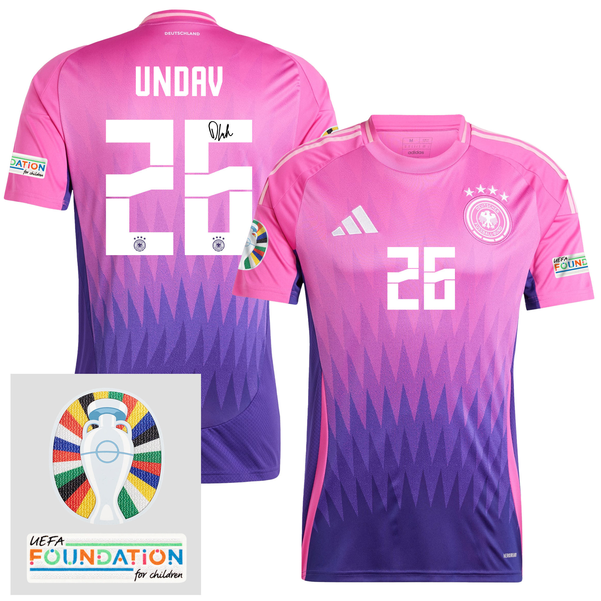 Deniz Undav 26 Signed Germany 2024/25 Away Jersey – Autographed, Euro UEFA Patch – Men