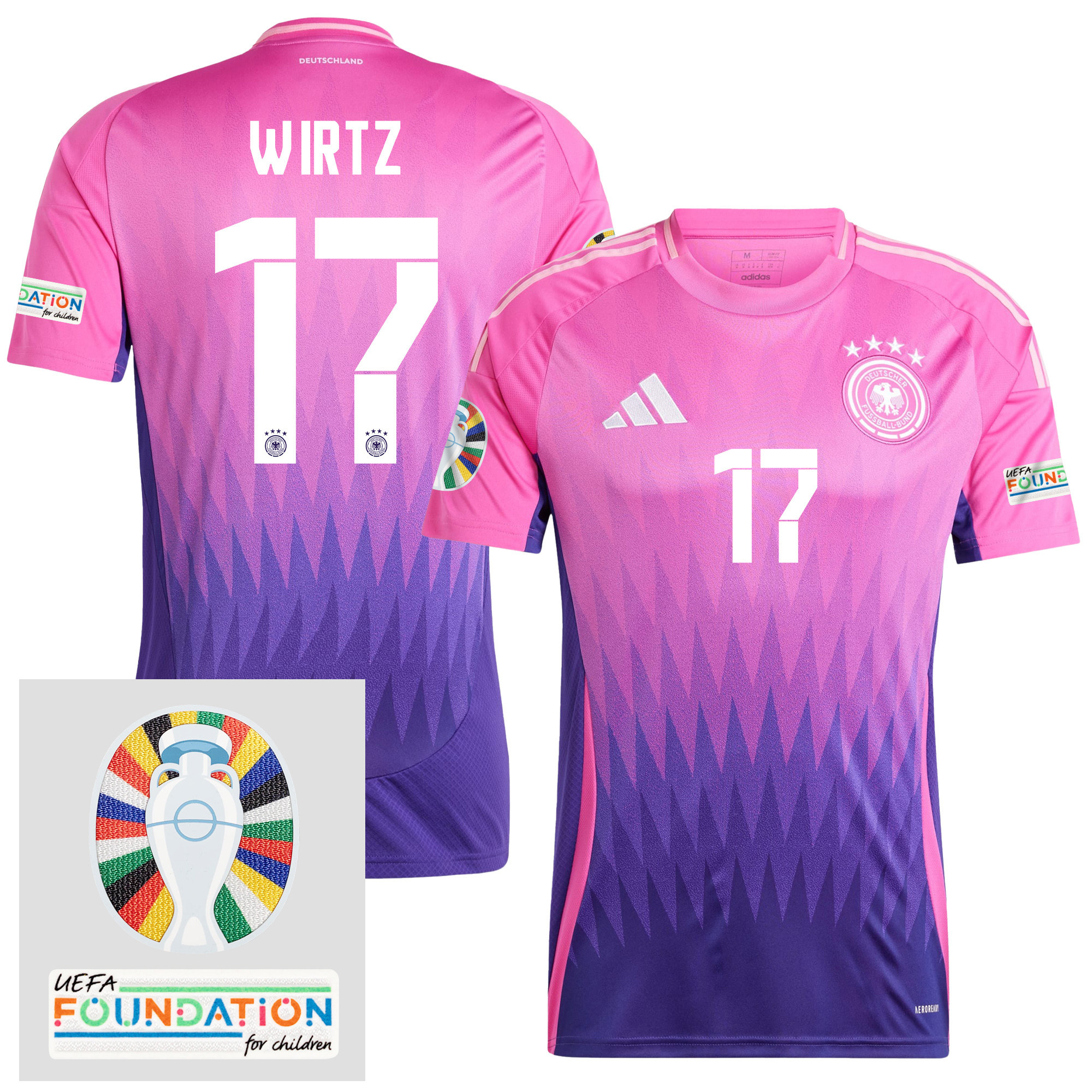Copy of Florian Wirtz 17 Germany 2024/25 Away Jersey – Euro UEFA Patch – Men