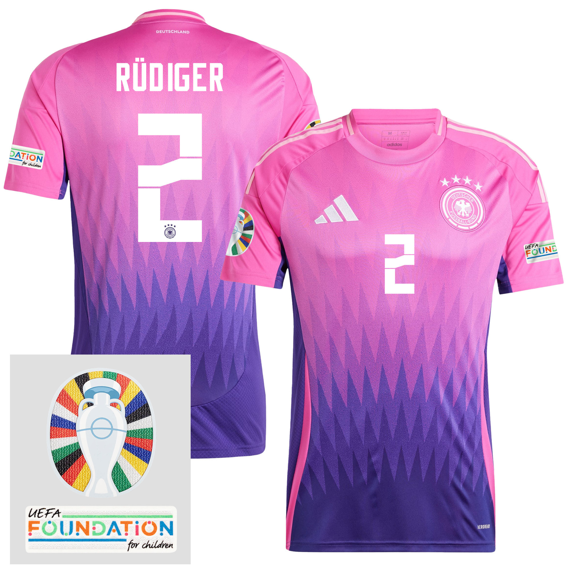 Antonio Rdiger 2 Germany 2024/25 Away Jersey – Euro UEFA Patch – Men