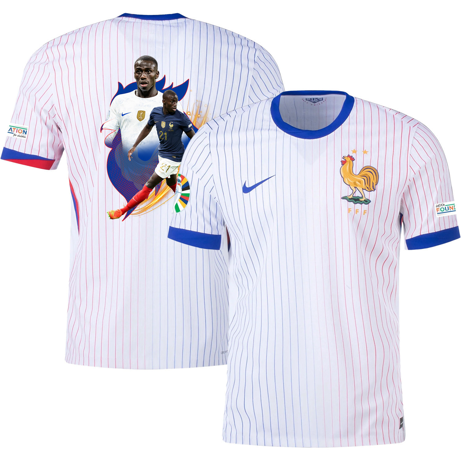 Ferland Mendy 3 Game-changer France National Team 2024/25 Away Jersey – Euro UEFA Patch – Men, White