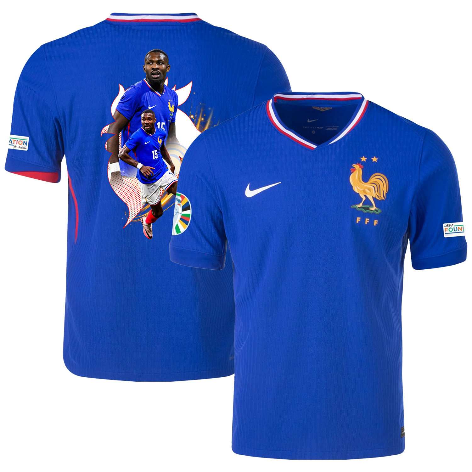 Marcus Thuram15 Game-changer France National Team 2024/25 Home Jersey – Euro UEFA Patch – Men, Blue