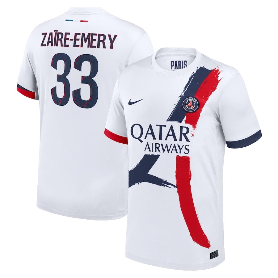 Warren Zare-Emery 33 Paris Saint-Germain 2024/25 Away Men Jersey – White