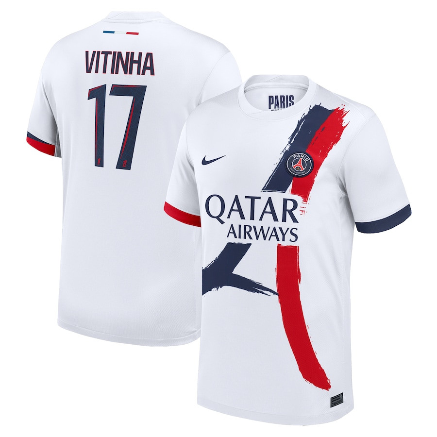 Vitinha 17 Paris Saint-Germain 2024/25 Away Men Jersey – White