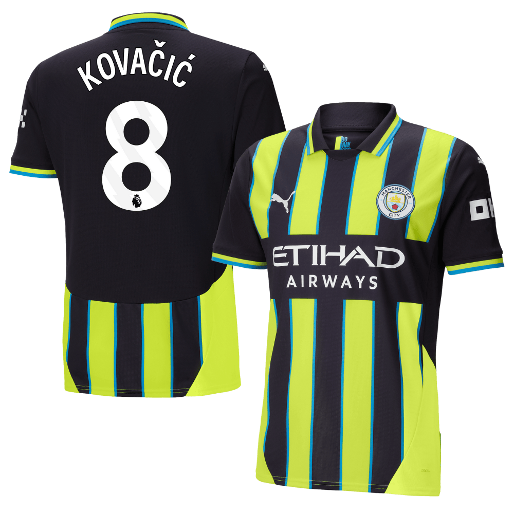 Mateo Kovacic 8 Manchester City 2024/25 Away Men Jersey – Black
