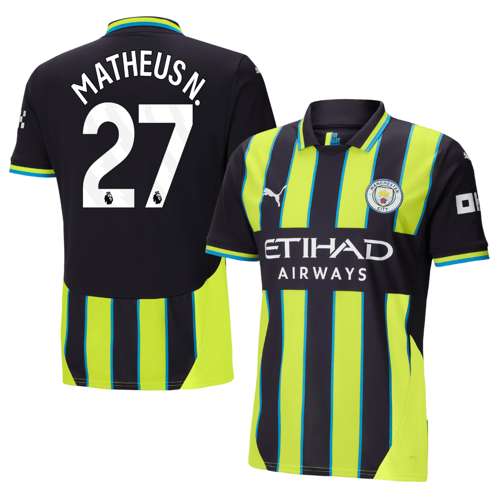 Matheus Nunes 27 Manchester City 2024/25 Away Men Jersey – Black