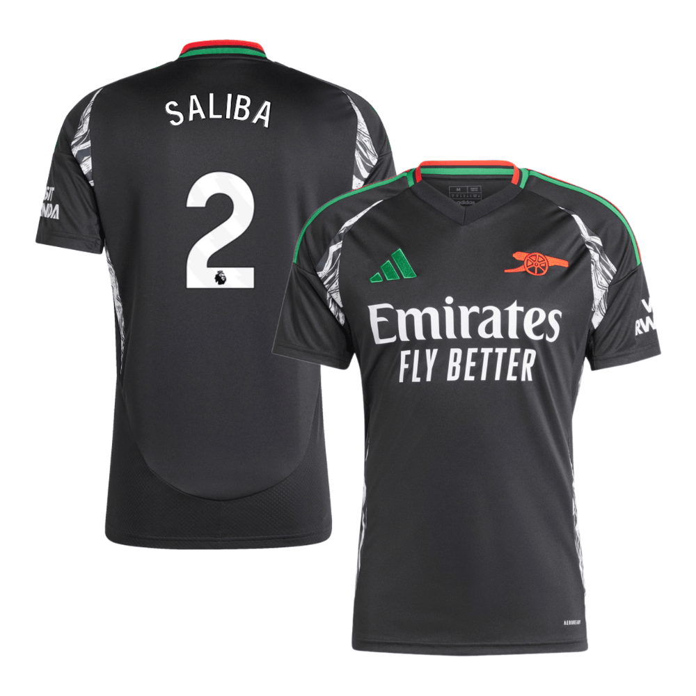 William Saliba 2 Arsenal 2024/25 Away Men Jersey – Black