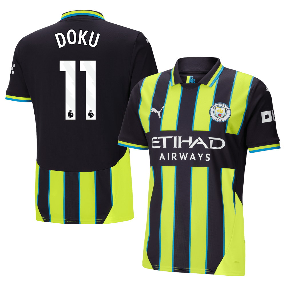 Jrmy Doku 11 Manchester City 2024/25 Away Men Jersey – Black