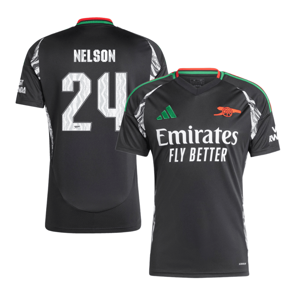 Reiss Nelson 24 Arsenal Cup 2024/25 Away Men Jersey – Black