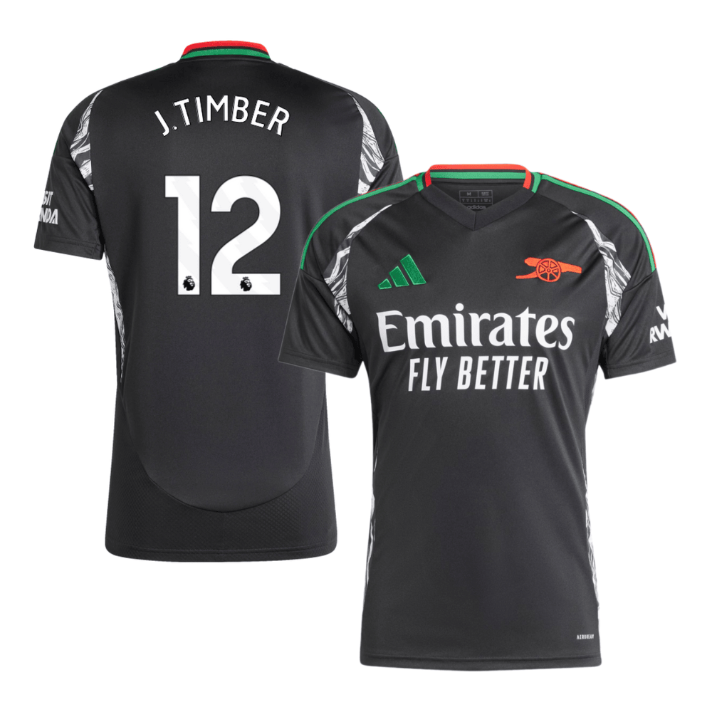 Jurrin Timber 12 Arsenal 2024/25 Away Men Jersey – Black