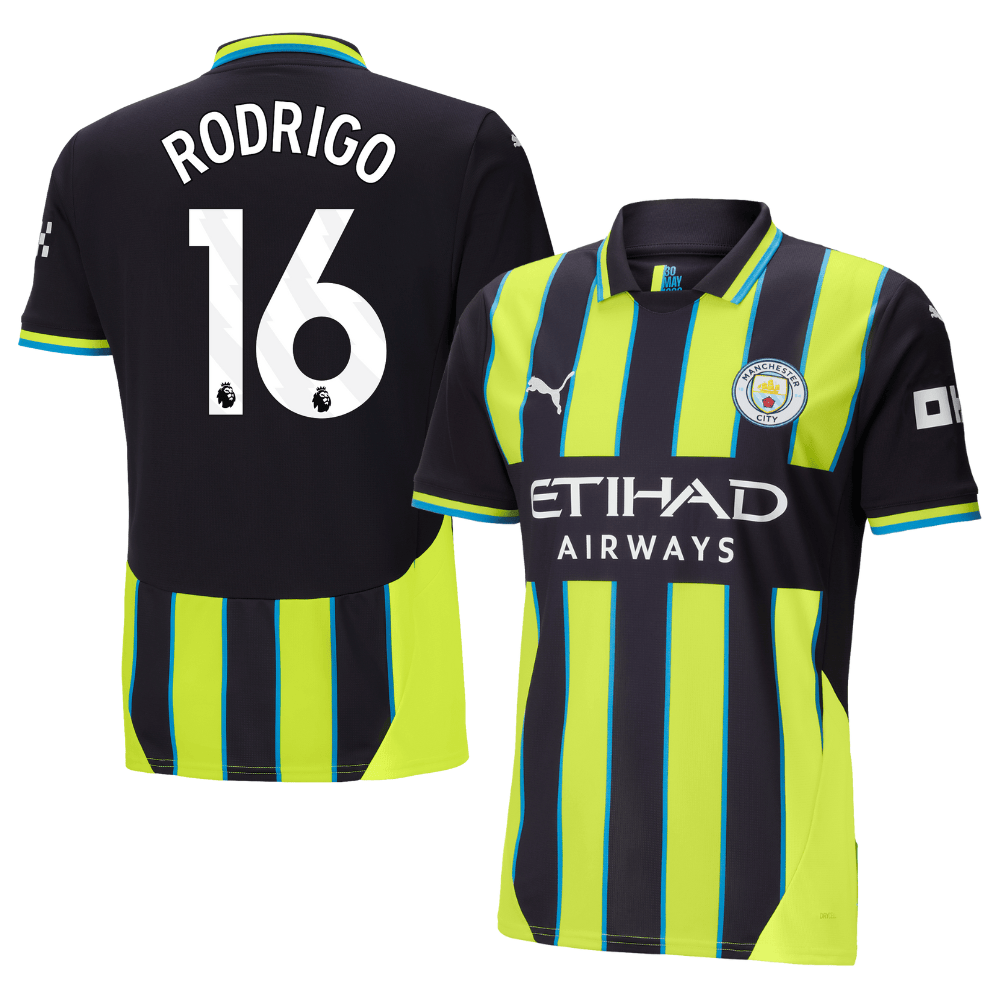 Rodrigo 16 Manchester City 2024/25 Away Men Jersey – Black