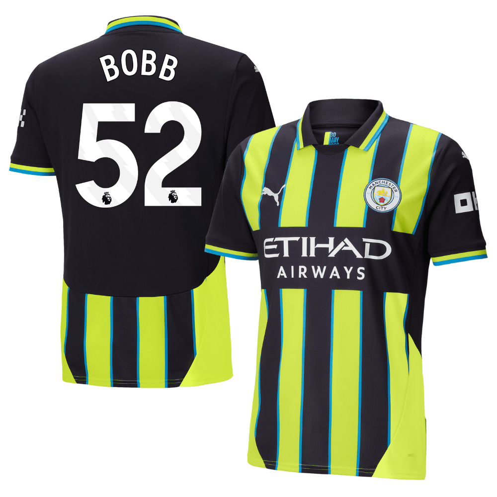 Oscar Bobb 52 Manchester City 2024/25 Away Men Jersey – Black