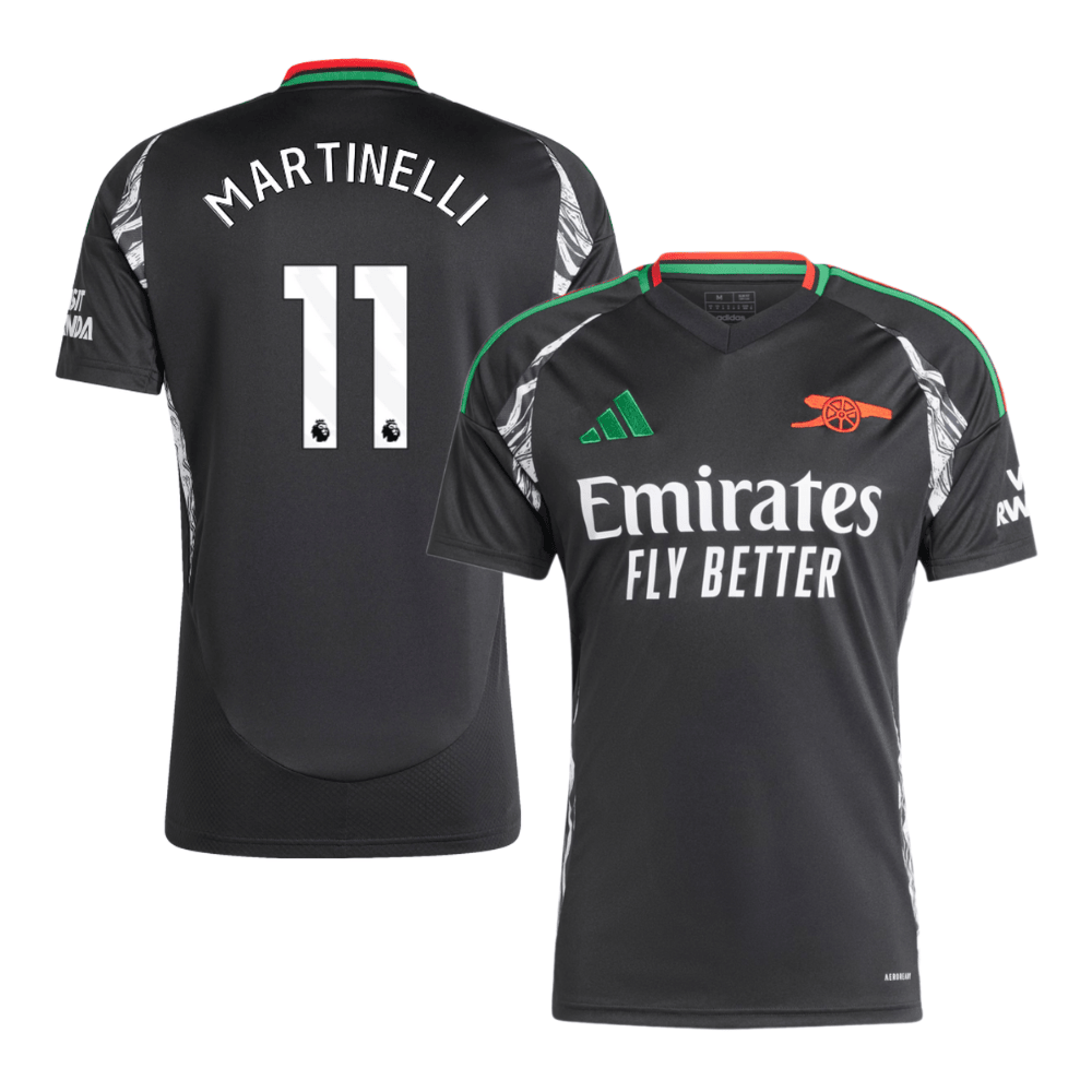 Gabriel Martinelli 11 Arsenal 2024/25 Away Men Jersey – Black