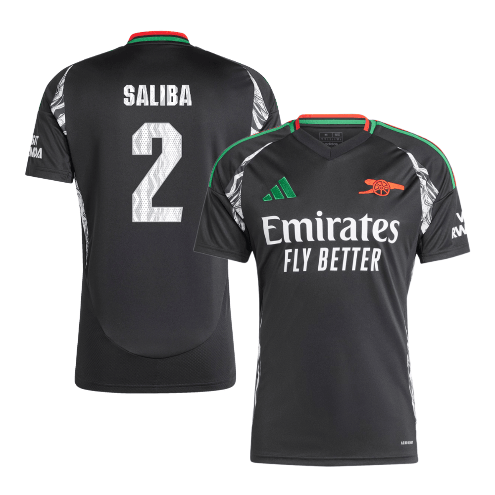 William Saliba 2 Arsenal Cup 2024/25 Away Men Jersey – Black