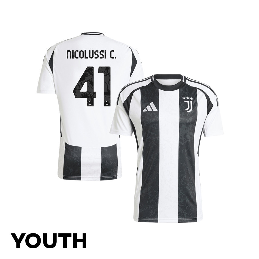 Hans Nicolussi Caviglia 41 Juventus 2024/25 Home YOUTH Jersey – White