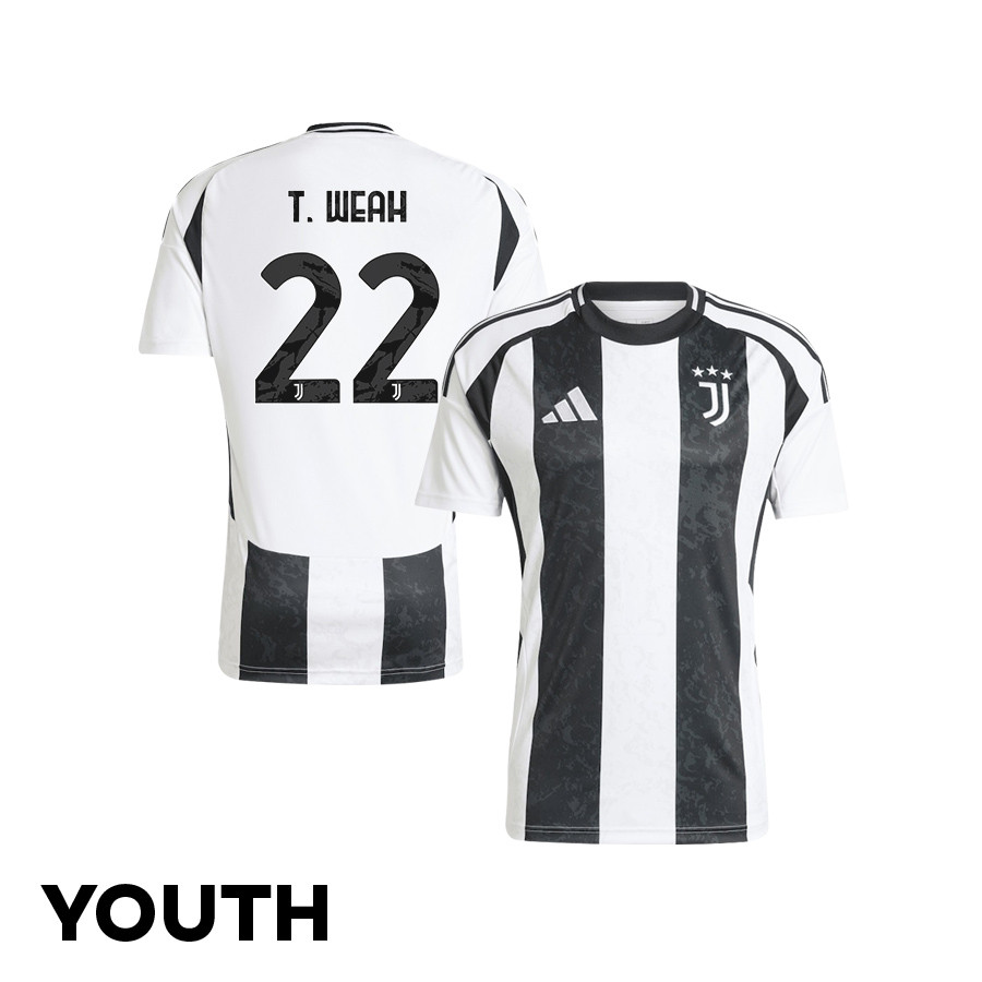 Timothy Weah 22 Juventus 2024/25 Home YOUTH Jersey – White