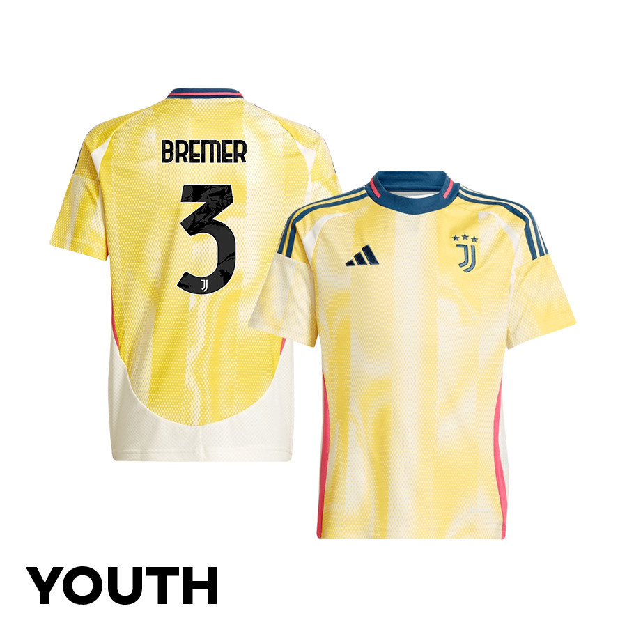 Bremer 3 Juventus 2024/25 Away YOUTH Jersey – Yellow