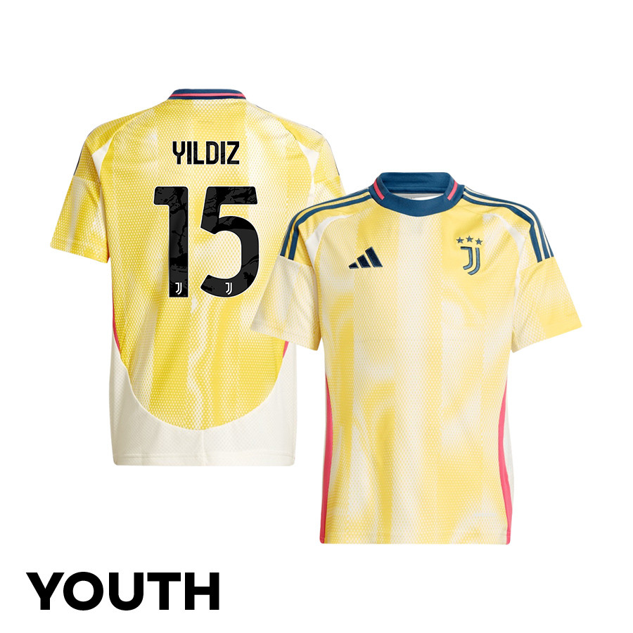 Kenan Yildiz 15 Juventus 2024/25 Away YOUTH Jersey – Yellow