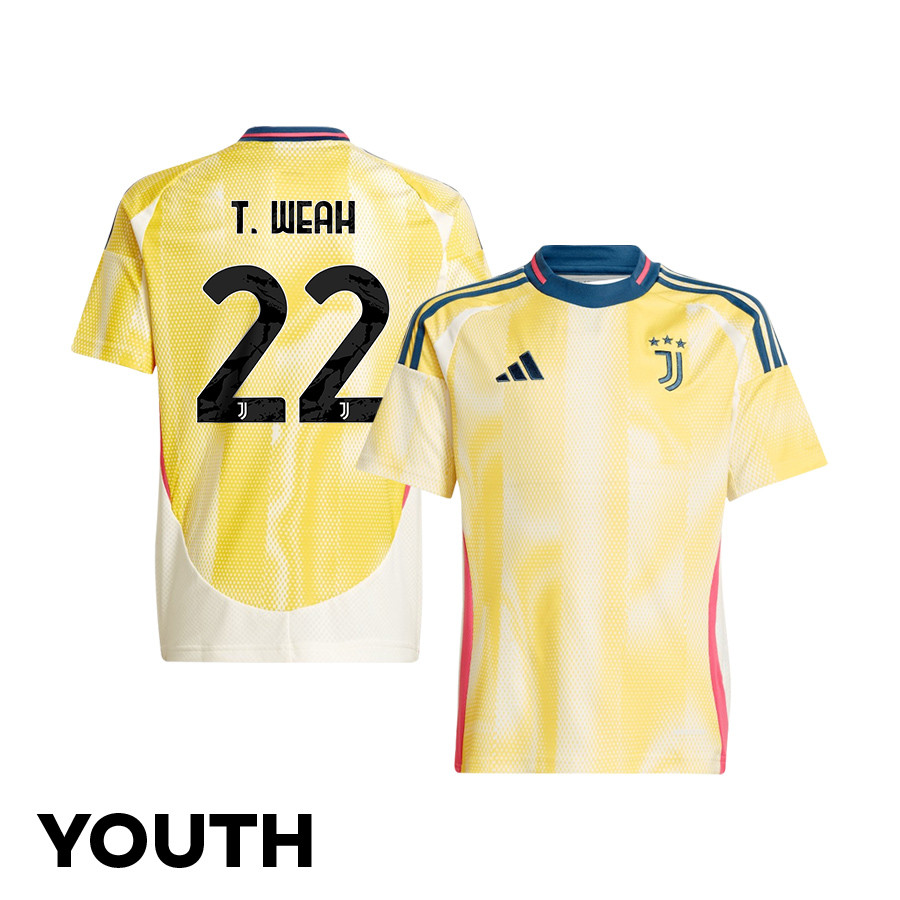 Timothy Weah 22 Juventus 2024/25 Away YOUTH Jersey – Yellow
