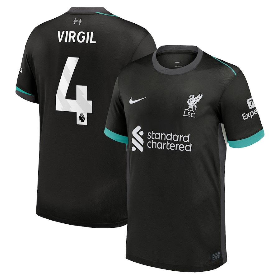 Virgil van Dijk 4 Liverpool 2024/25 Away Men Jersey – Forest Green