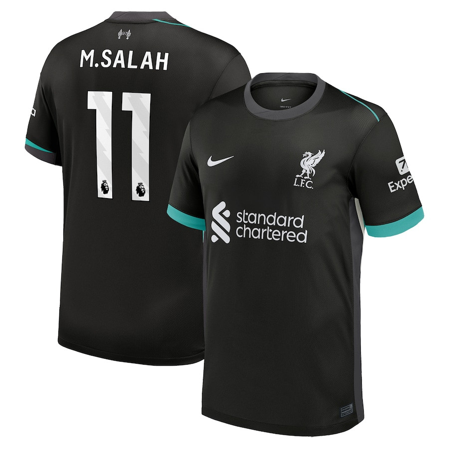 Mohamed Salah 11 Liverpool 2024/25 Away Men Jersey – Forest Green