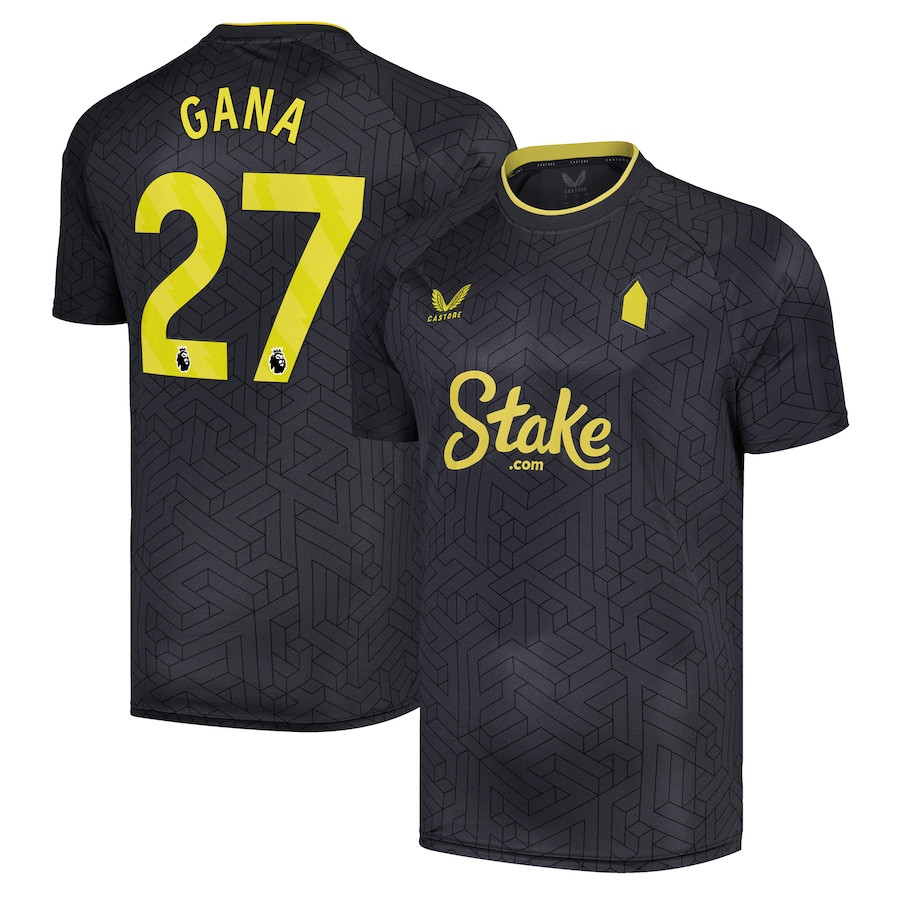 Idrissa Gueye 27 Everton FC 2024/25 Away Men Jersey – Black