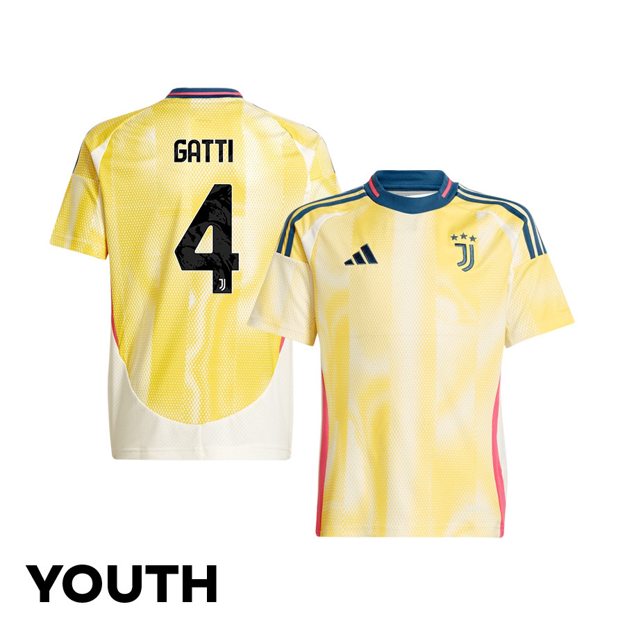 Federico Gatti 4 Juventus 2024/25 Away YOUTH Jersey – Yellow