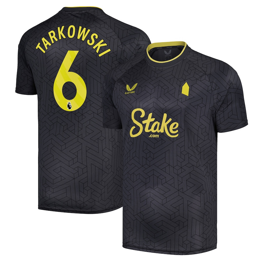 James Tarkowski 6 Everton FC 2024/25 Away Men Jersey – Black