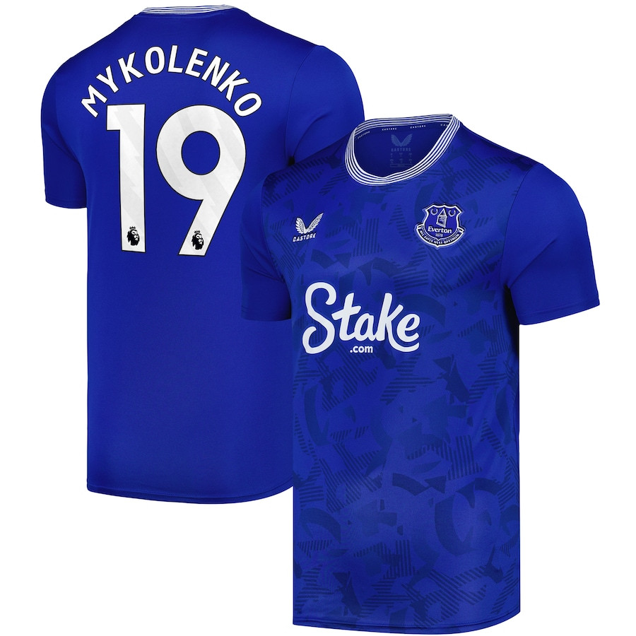 Vitalii Mykolenko 19 Everton FC 2024/25 Home Men Jersey – Blue