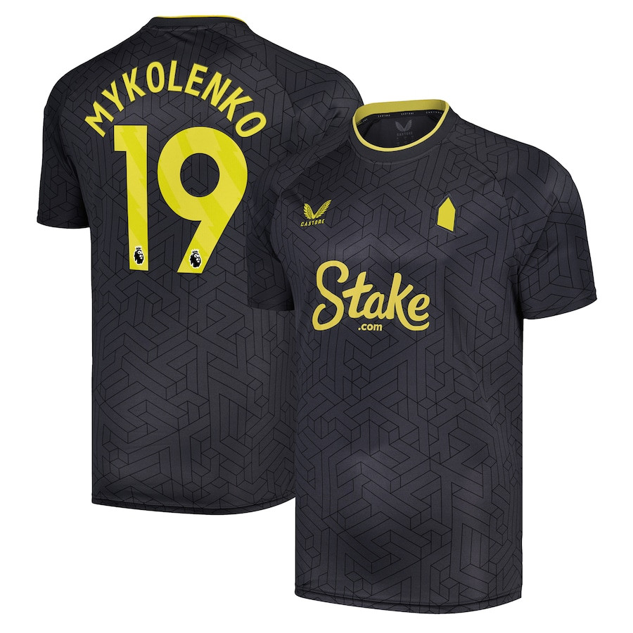 Vitalii Mykolenko 19 Everton FC 2024/25 Away Men Jersey – Black