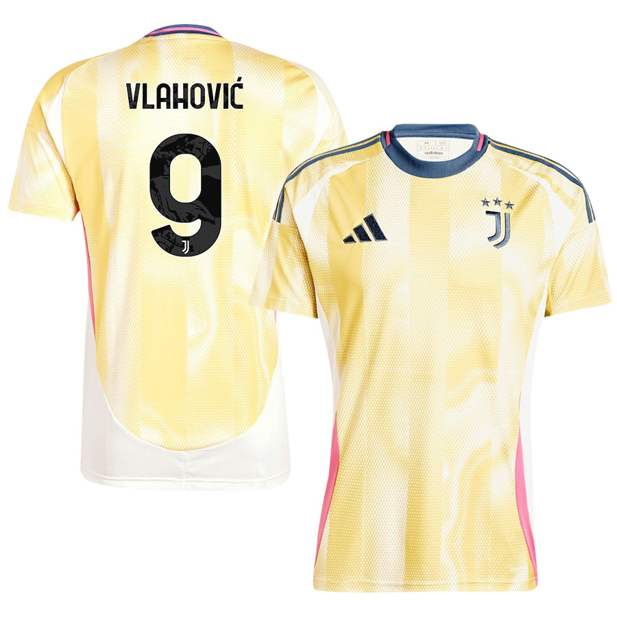 Duan Vlahovic 9 Juventus 2024/25 Away Men Jersey – Yellow