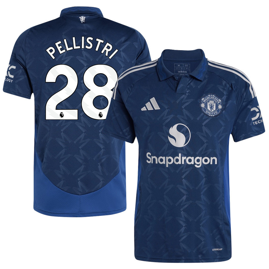 Facundo Pellistri 28 Manchester United 2024/25 Away Jersey – Men, Blue