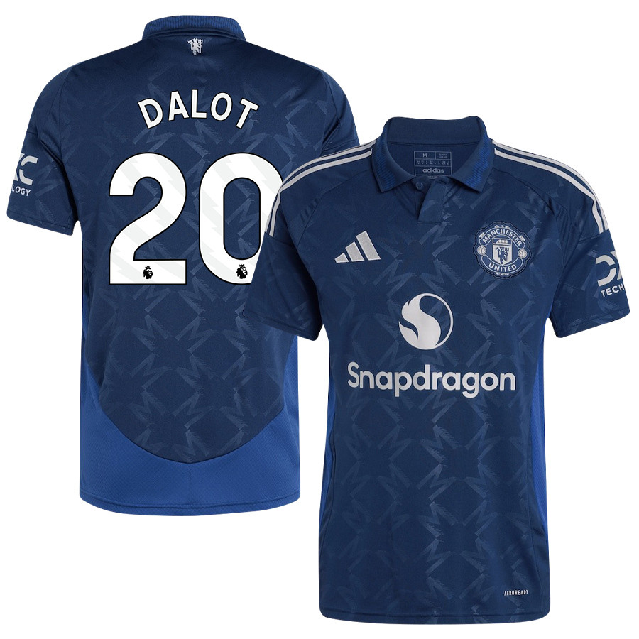 Diogo Dalot 20 Manchester United 2024/25 Away Jersey – Men, Blue